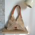 Vanda - Handmade Natural Raffia V-cut Shoulder Bag M