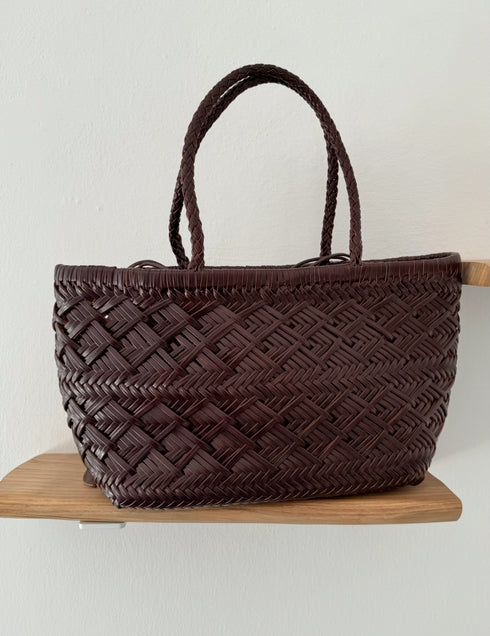 <tc>Suri - Borsa a tracolla tote intrecciata a mano a spina di pesce</tc>