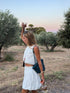 Carmel- Hand Woven Leather Shoulder Bucket Bag Blue