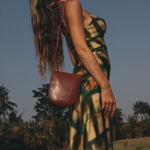 <tc>Eva - Borsa in pelle con tracolla pelle di mela marrone</tc>