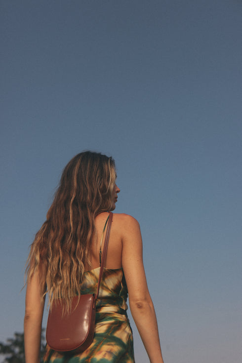 <tc>Eva - Borsa in pelle con tracolla pelle di mela marrone</tc>