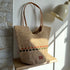 <tc>Zola- Sac fourre-tout en raphia naturel fait main Vert pastel et Ambre</tc>