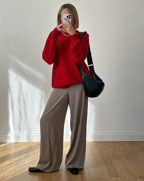 Bay - Borsa croissant nera in pelle