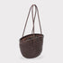 Carmel- Hand Woven Leather Shoulder Bucket Bag Chocolate