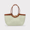 <tc>Carmel - Borsa tote bicolore tessuta a mano bianco latte e marrone</tc>