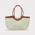<tc>Carmel - Borsa tote bicolore tessuta a mano bianco latte e marrone</tc>