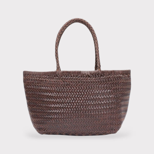 Lou - Genuine Leather Tote Bag Coffee Colour