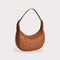 Carmel- Hand Weave Leather Moon Crescent Bag Brown