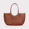 <tc>Carmel - Bolso de piel auténtica tejida a mano en forma de U Caramelo</tc>