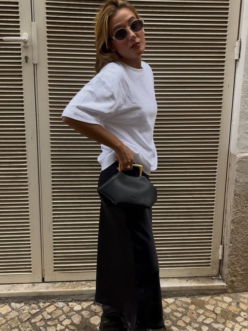 Sora - Metallic Handheld Bag Shoulder Bag Black