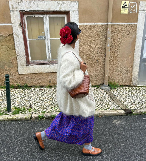 <tc>Carmel - Borsa a secchiello a tracolla in pelle intrecciata a mano Marrone</tc>