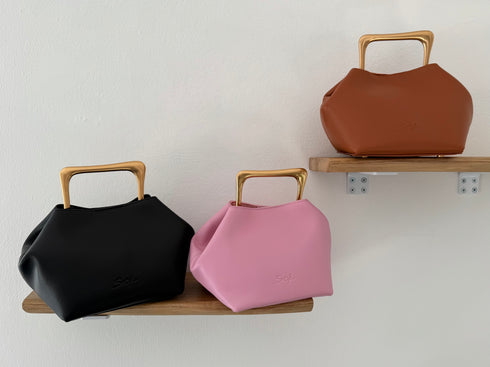 Sora - Metallic Handheld Bag Shoulder Bag Pink