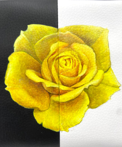 Aria - Bolsa de rosa pintada a mano de cuero de piel de manzana sostenible