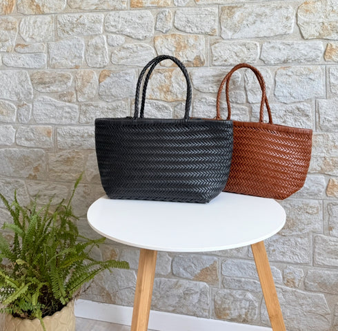 Lou - Genuine Leather Tote Bag Black Colour