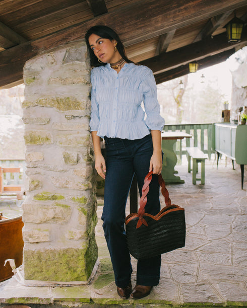 Léafa - Handwoven Artisan Shoulder Bag Brown & Black