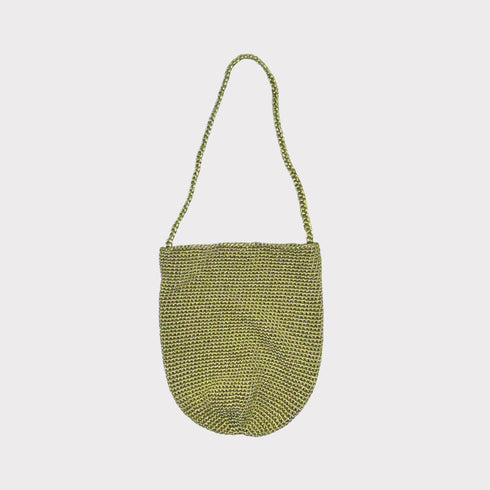 Knitting Braid Handle Basket Shape Bag