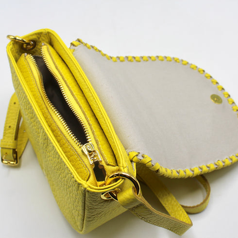 <tc>Jas - Borsa Da Sella In Pelle Fatta A Mano Giallo</tc>