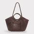 <tc>Celia - Borsa in pelle intrecciata a mano colore caffè</tc>