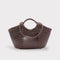 <tc>Celia - Borsa in pelle intrecciata a mano colore caffè</tc>
