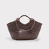 <tc>Celia - Borsa in pelle intrecciata a mano colore caffè</tc>