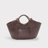 <tc>Celia - Borsa in pelle intrecciata a mano colore caffè</tc>