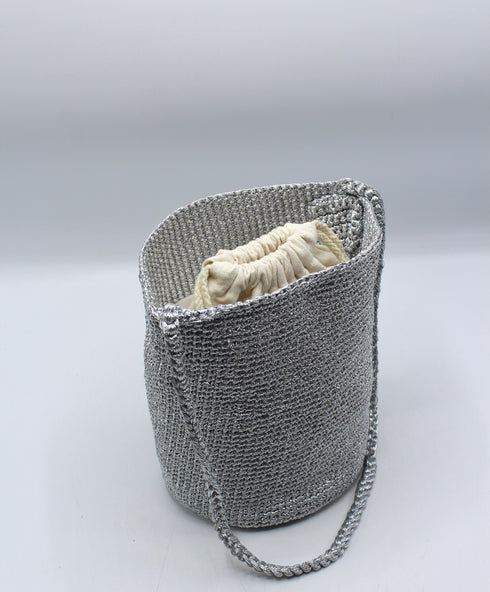 Knitting Braid Handle Basket Shape Bag