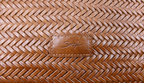 Liv - Sac fourre-tout en cuir tissé fait à la main Caramel