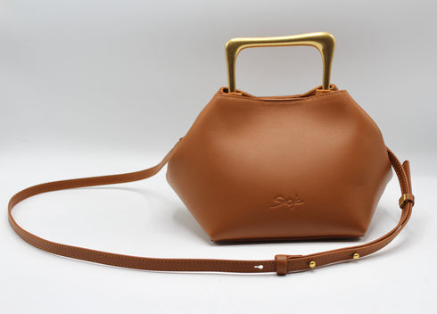 Sora - Metallic Handheld Bag Shoulder Bag Brown