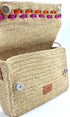 <tc>Zera - Borsa messenger in rafia naturale fatta a mano Fucsia e arancione</tc>
