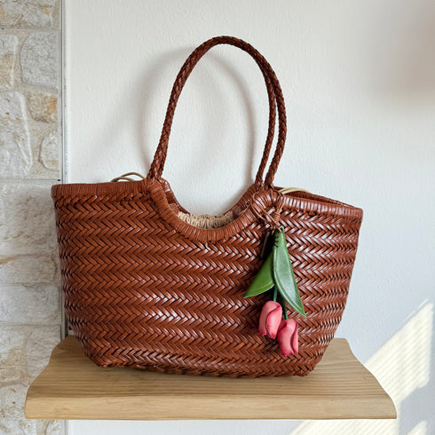Tulip - Handmade Grain Leather Bag Charm