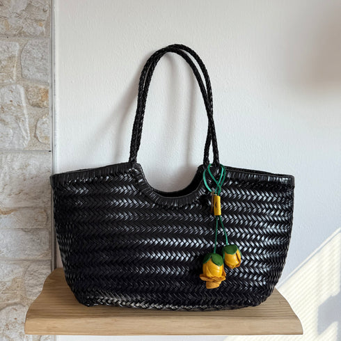 Rose - Handmade Grain Leather Bag Charm