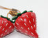 Strawberry - Handmade Grain Leather Bag Charm