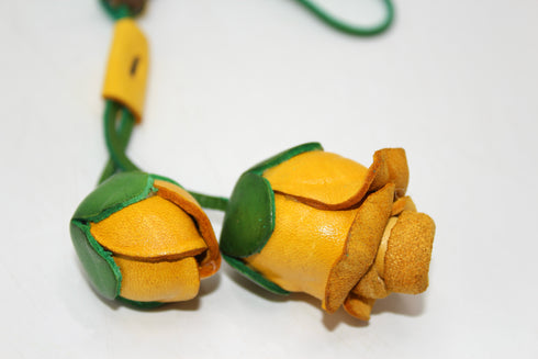 Rose - Handmade Grain Leather Bag Charm