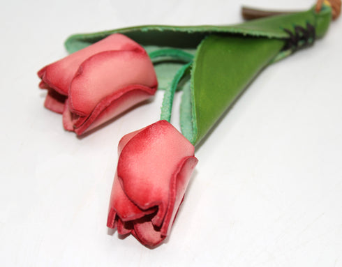 Tulip - Handmade Grain Leather Bag Charm