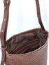 Hand-woven Leather Braid Bucket Shape Shoulder Crossbody Bag