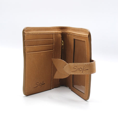 Lumi - Handwoven Leather Short Wallet Taupe & Coffee