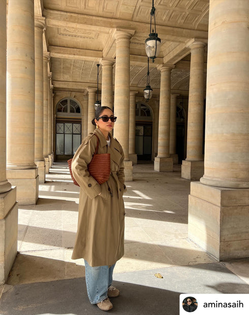 <tc>Carmel - Bolso de piel auténtica tejida a mano en forma de U Caramelo</tc>