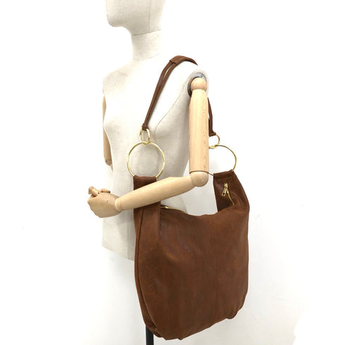 Gaia - Taupe taupe di taupe di taupe taupe con anello in pelle vintage