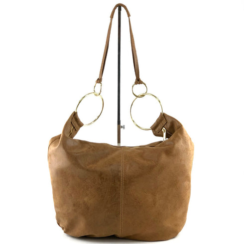 Gaia - Taupe taupe di taupe di taupe taupe con anello in pelle vintage