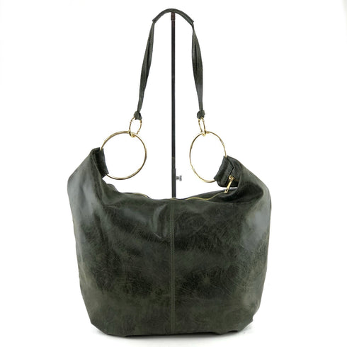 Gaia - Taupe taupe di taupe di taupe taupe con anello in pelle vintage