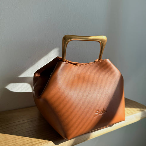 Sora - Metallic Handheld Bag Shoulder Bag Brown