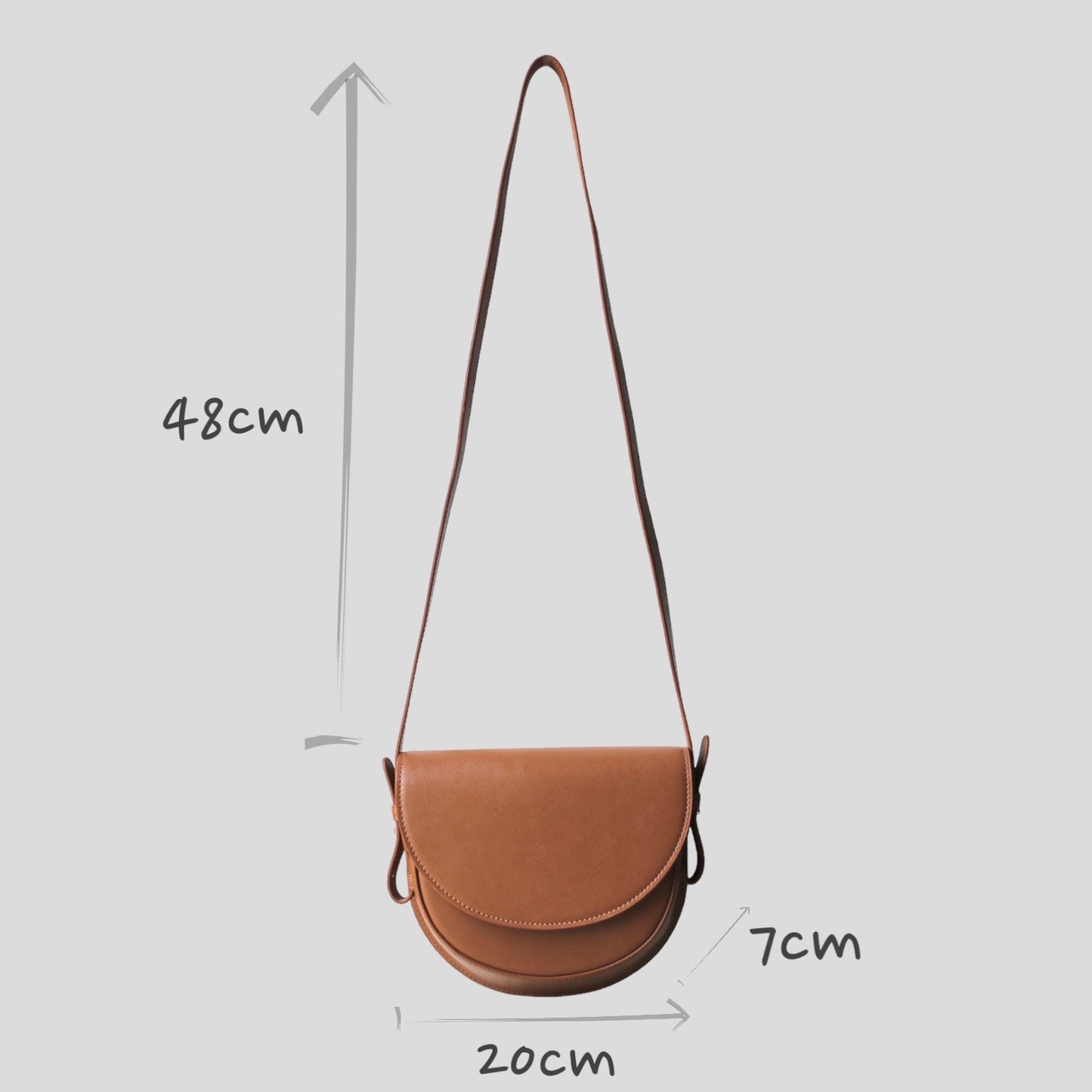 <tc>Coco - Sac à Bandoulière Enveloppe Cuir Pomme Marron</tc>