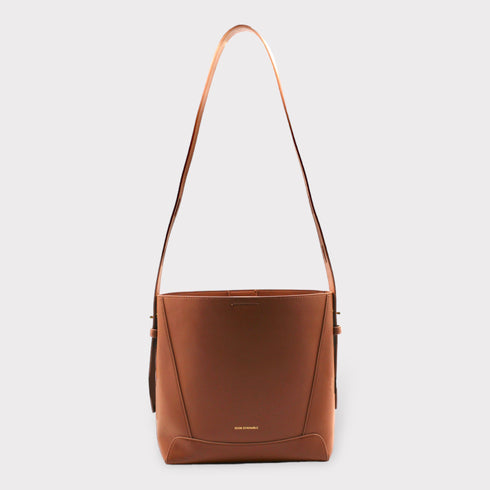 <tc>Oli - Sac à bandoulière midi peau de pomme cuir marron</tc>