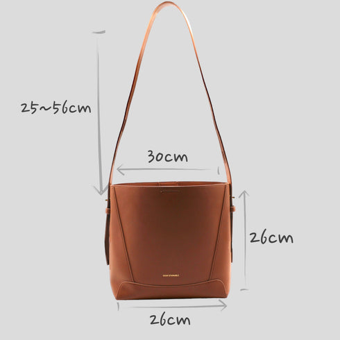<tc>Oli - Sac à bandoulière midi peau de pomme cuir marron</tc>