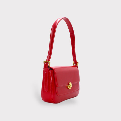 <tc>Isla – Vintage Goldschnalle Pochette Umhängetasche Rot</tc>