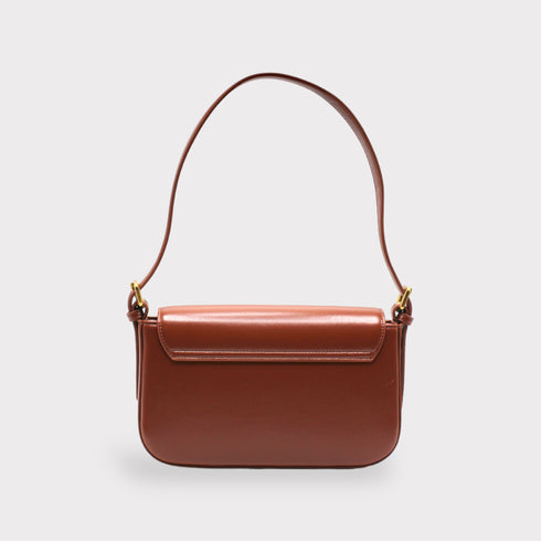 ISLA- 빈티지 골드 버클 포 케트 봉투 가방 갈색