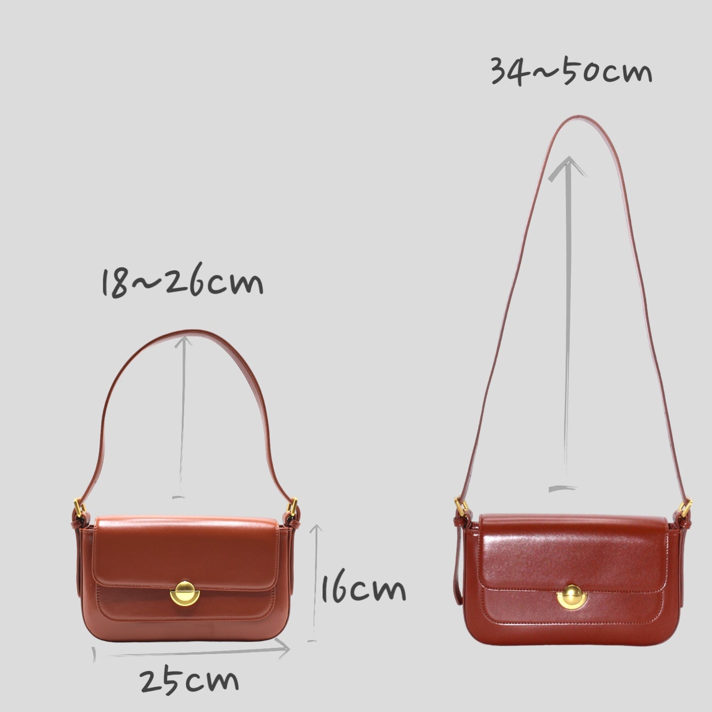 <tc>Isla - Vintage Goldschnalle Pochette Umhängetasche Braun</tc>