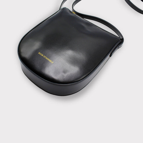 <tc>Eva - Borsa in pelle con tracolla in pelle di mela nera</tc>