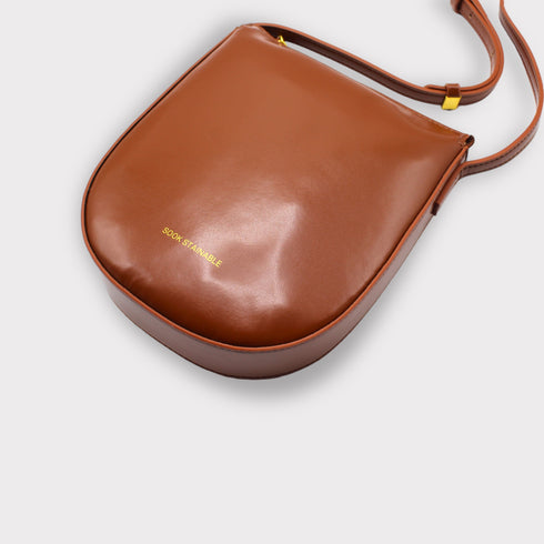 <tc>Eva - Borsa in pelle con tracolla pelle di mela marrone</tc>
