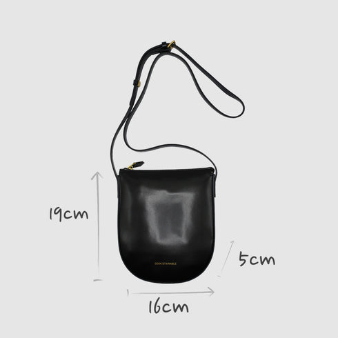 <tc>Eva - Borsa in pelle con tracolla in pelle di mela nera</tc>